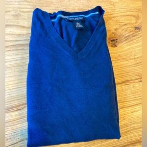 Blue Banana Republic Silk Cotton Cashmere V-Neck Sweater